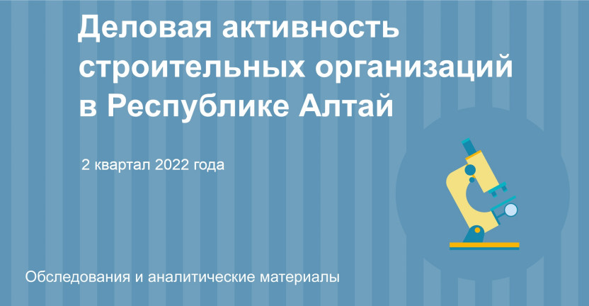 Деловая активность строительных организаций в Республике Алтай. 2 квартал 2022